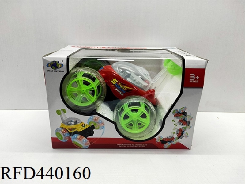 FOUR-WAY STUNT DUMP TRUCK WITH LIGHTS 3 MUSIC (INCLUDING ELECTRICITY) 4-COLOR MIXED BUILT-IN BATTERY