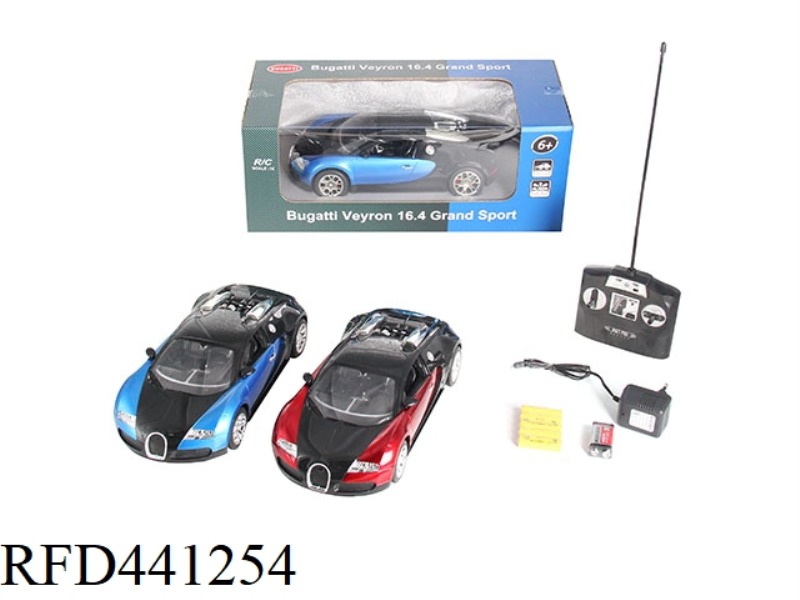1: 14 FOUR CHANNEL AUTHORIZED PLASTIC REMOTE CONTROL BUGATTI VEYRON (INCLUDE)