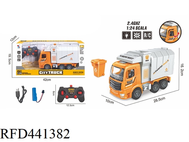 1: 24 SIX WAY 2.4G FREQUENCY REMOTE CONTROL LIGHTING DOOR OPENING DUMP SANITATION VEHICLE (INCLUDE)