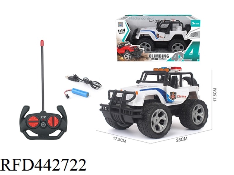 1:14 FOUR-CHANNEL OFF-ROAD JEEP CAN OPEN THE DOOR REMOTE CONTROL CAR (POLICE CAR)