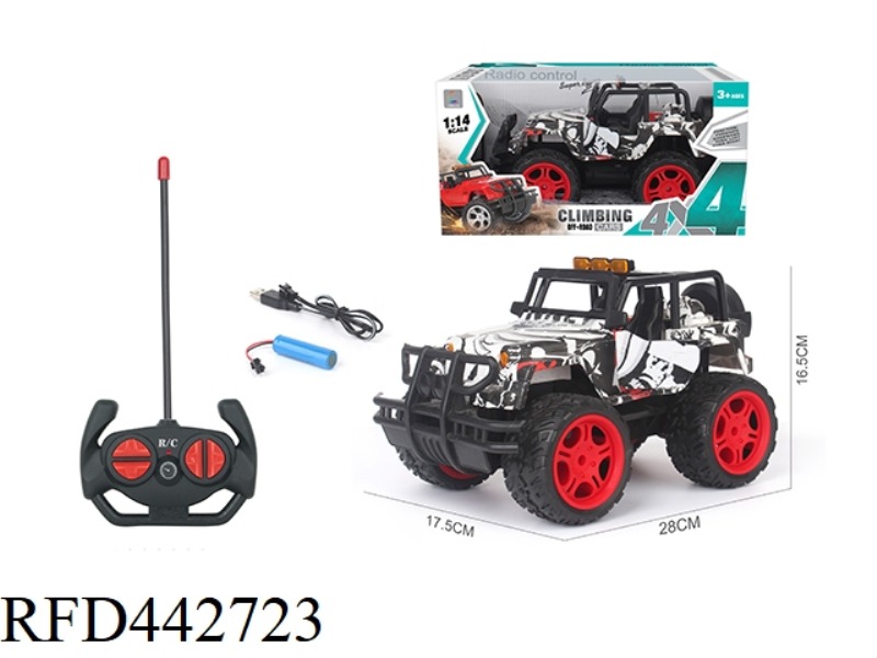 1:14 FOUR-CHANNEL OFF-ROAD JEEP CAN OPEN THE DOOR REMOTE CONTROL CAR (GRAFFITI)