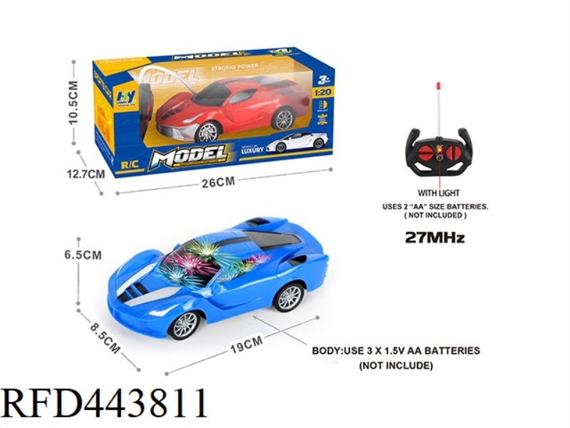 1: 20 FOUR-CHANNEL FERRARI REMOTE CONTROL CAR WITH 3D LIGHT(NOT INCLUDE) MIXED RED AND BLUE