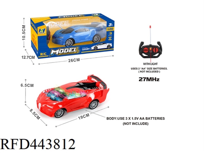 1: 20 CROSS WITH 3D LIGHT NEW WEILONG REMOTE CONTROL VEHICLE(NOT INCLUDE) MIXED RED AND BLUE
