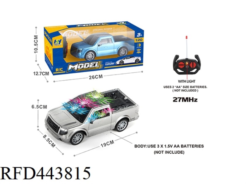 1: 20 FOUR-CHANNEL TAXI REMOTE CONTROL VEHICLE WITH 3D LIGHT (NOT INCLUDE) MIXED WITH BLUE AND SILVE