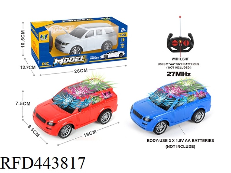 1: 20 CROSS WITH 3D LIGHT LAND ROVER REMOTE CONTROL VEHICLE(NOT INCLUDE) MIXED RED, BLUE AND WHITE