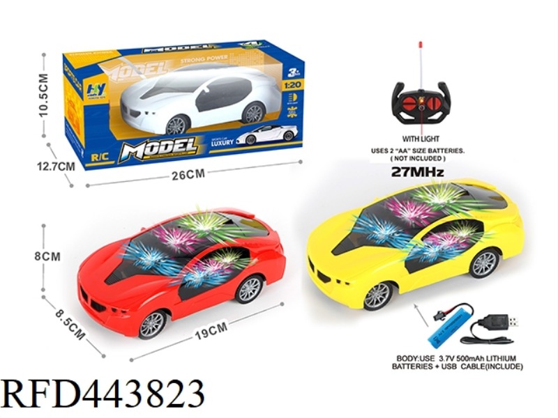 1: 20 CROSS WITH 3D LIGHT BMW REMOTE CONTROL CAR (INCLUDE) MIXED RED, WHITE AND YELLOW