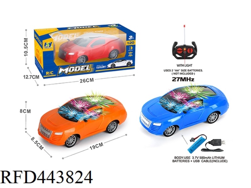 1: 20 CROSS WITH 3D LIGHT AUDI REMOTE CONTROL CAR (INCLUDE) MIXED WITH BLUE, RED AND ORANGE