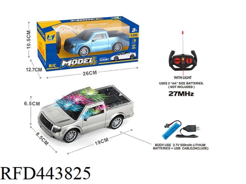 1: 20 FOUR-CHANNEL TAXI REMOTE CONTROL VEHICLE WITH 3D LIGHT (INCLUDE) MIXED WITH BLUE AND SILVER