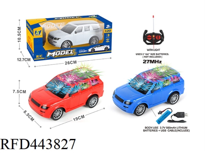 1: 20 CROSS WITH 3D LIGHT LAND ROVER REMOTE CONTROL VEHICLE(INCLUDE) MIXED RED, BLUE AND WHITE