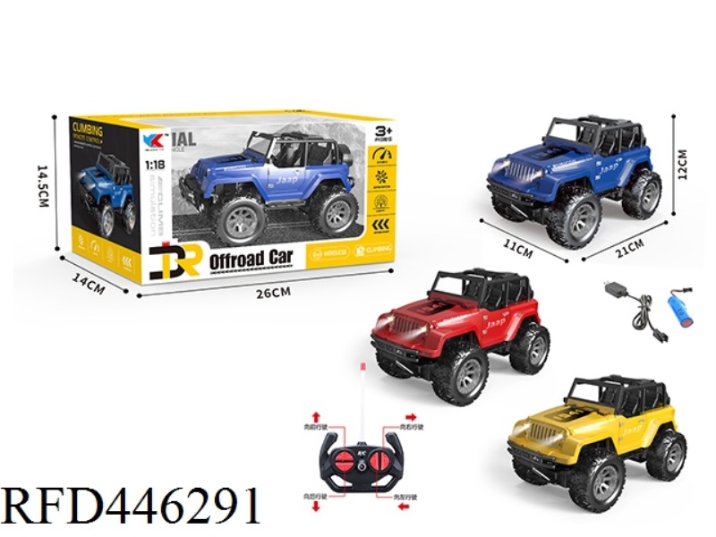 1: 18 FOUR-WAY JEEP SIMULATION VEHICLE + HEADLIGHTS