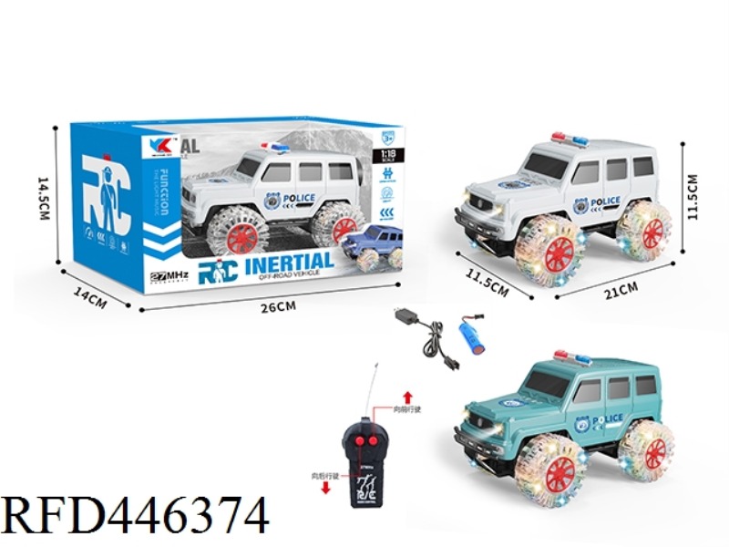 1: 18 TWO-WAY MERCEDES BENZ BIG G POLICE CAR + HEADLIGHTS + FOUR-WHEEL COLORFUL GLARE LIGHTS + USB C