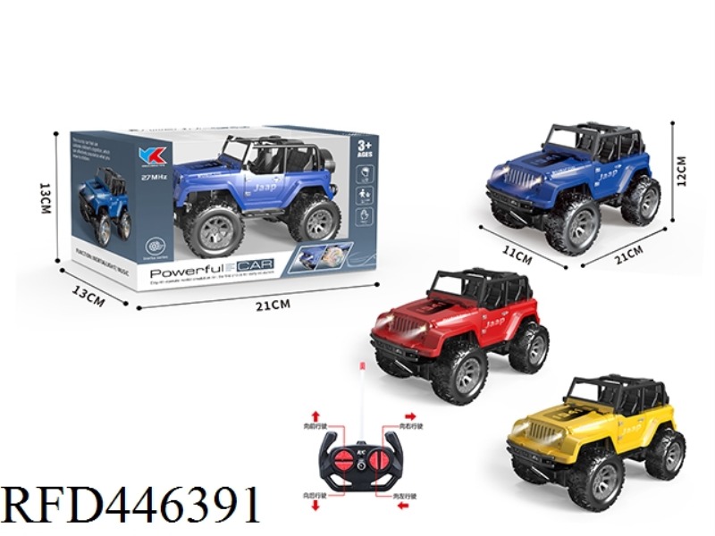1: 18 FOUR-WAY JEEP SIMULATION VEHICLE + HEADLIGHTS