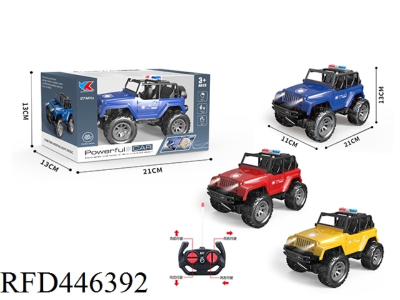 1: 18 FOUR WAY JEEP POLICE CAR + HEADLIGHTS