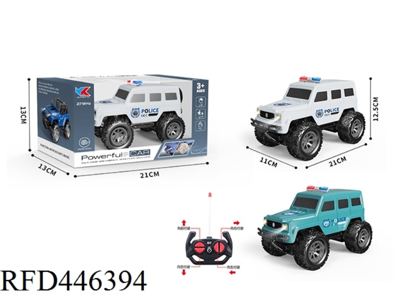 1: 18 FOUR-WAY MERCEDES BENZ BIG G POLICE CAR + HEADLIGHTS + FOUR-WHEEL COLORFUL GLARE LIGHTS