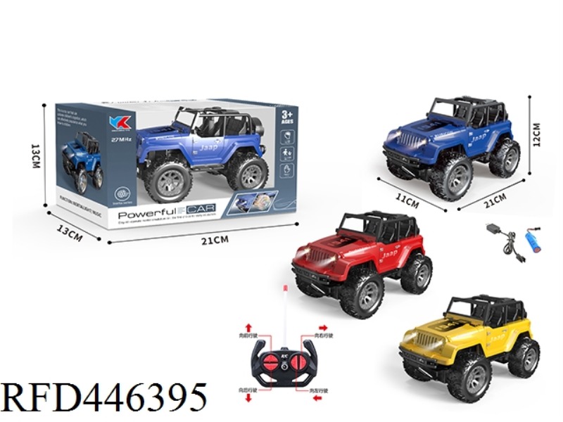1: 18 FOUR-WAY JEEP SIMULATION VEHICLE + HEADLIGHTS