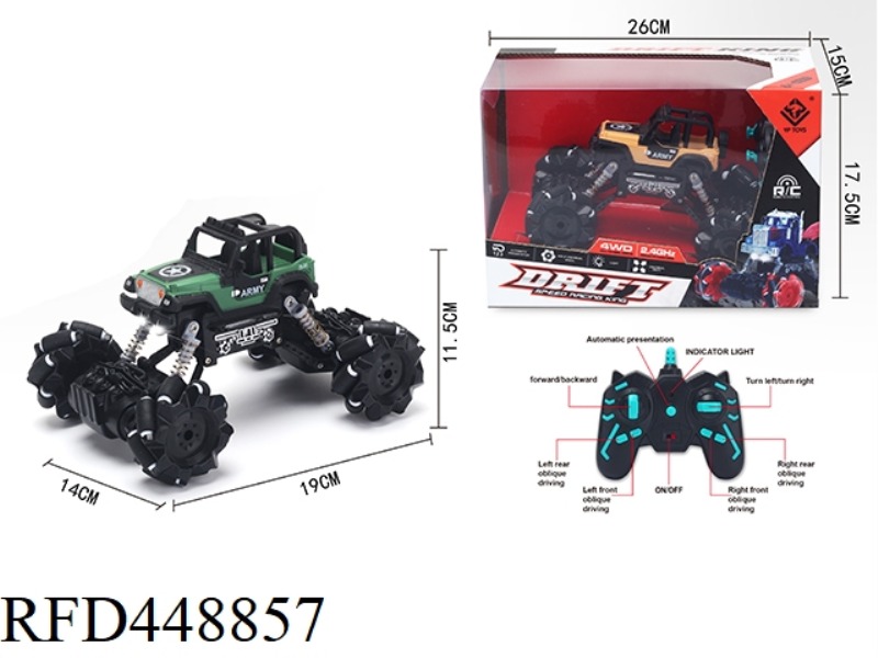 2.4G SIDE REMOTE CONTROL JEEP MILITARY VEHICLE