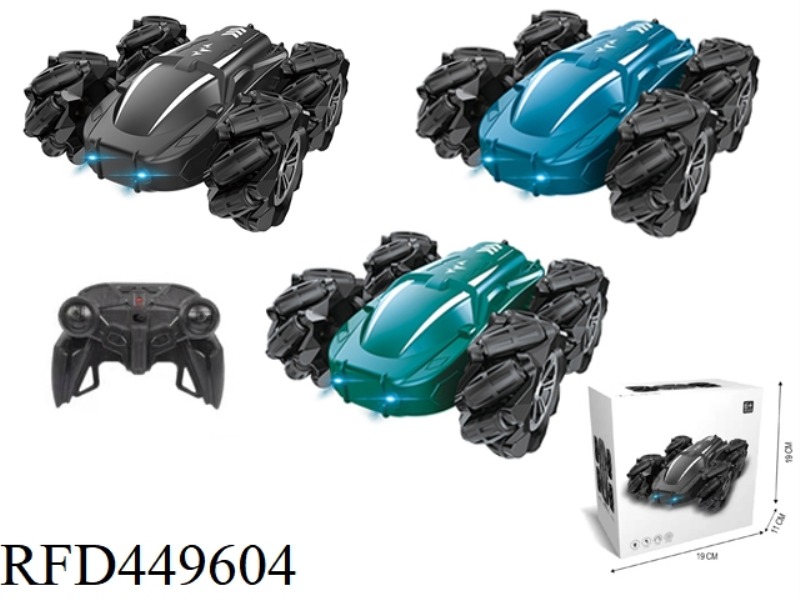 2.4G TWO-WAY HORIZONTAL 360° STUNT REMOTE CONTROL CAR WITH LIGHTS AND USB CHARGING