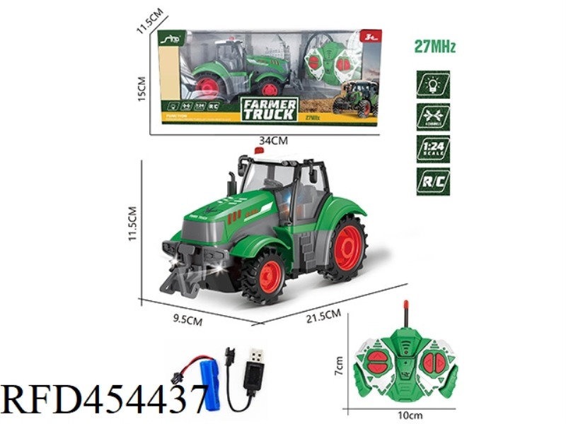 1: 24 FOUR-CHANNEL LIGHT REMOTE CONTROL FARMER'S CAR