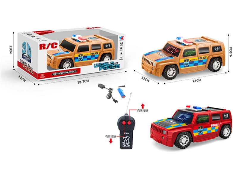 1: 16 PACK POWER TWO-CHANNEL HUMMER H3 POLICE CAR WITH 3D LIGHT