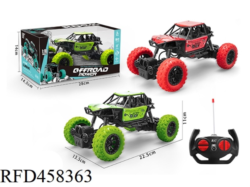 1:18 ALLOY CLIMBING FOUR-CHANNEL REMOTE CONTROL CAR WITH LIGHTS (NOT INCLUDED)