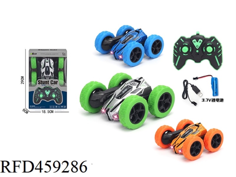 DOUBLE SIDED STUNT CAR WITH LIGHT REMOTE CONTROL