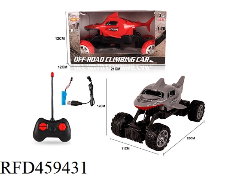 1: 20 SHARK CROSS REMOTE CONTROL CAR RED / GREY 27MHZ