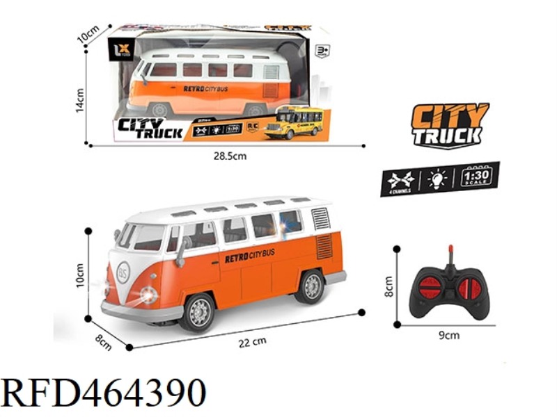 1: 30 FOUR CHANNEL REMOTE CONTROL LIGHT RETRO BUS