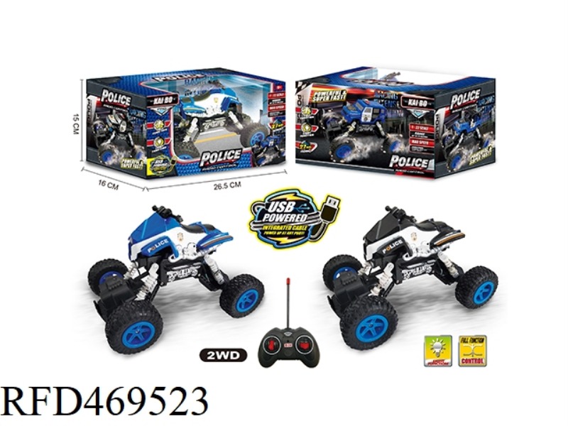 1: 22 TWO WHEEL DRIVE FOUR-CHANNEL POLICE OFF-ROAD REMOTE CONTROL VEHICLE