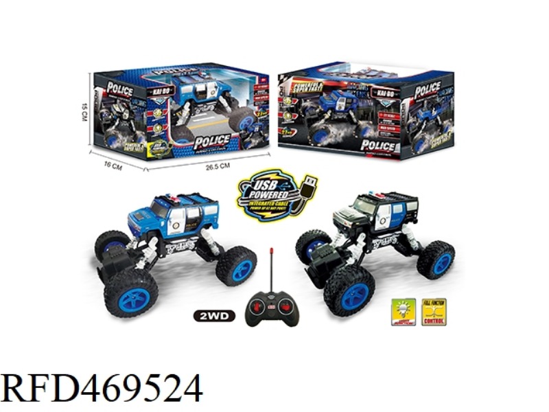 1: 22 TWO WHEEL DRIVE FOUR-CHANNEL POLICE OFF-ROAD REMOTE CONTROL VEHICLE