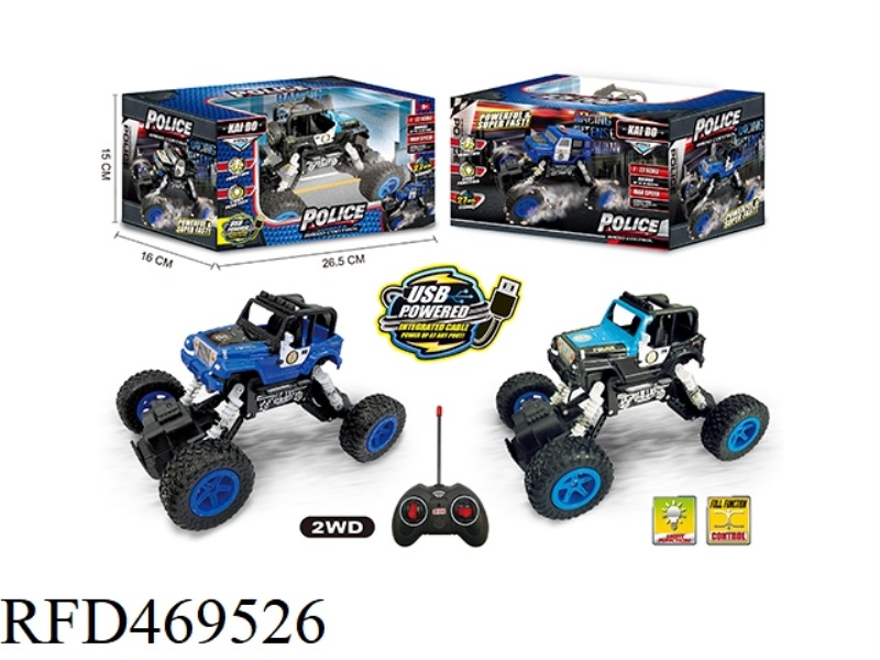 1: 22 TWO WHEEL DRIVE FOUR-CHANNEL POLICE OFF-ROAD REMOTE CONTROL VEHICLE