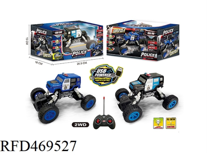 1: 22 TWO WHEEL DRIVE FOUR-CHANNEL POLICE OFF-ROAD REMOTE CONTROL VEHICLE