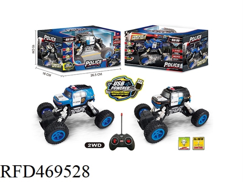 1: 22 TWO WHEEL DRIVE FOUR-CHANNEL POLICE OFF-ROAD REMOTE CONTROL VEHICLE