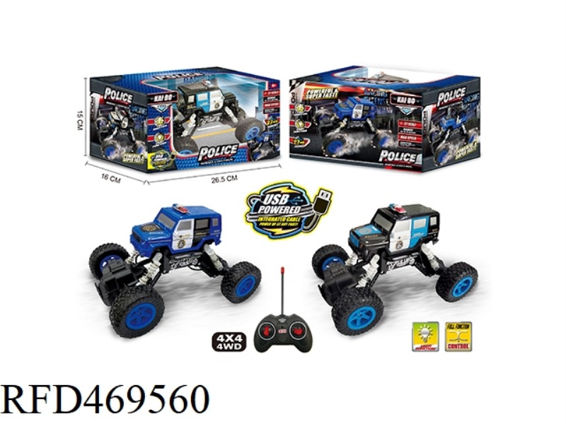 1:22 FOUR-WHEEL DRIVE FOUR-CHANNEL POLICE OFF-ROAD REMOTE CONTROL CAR