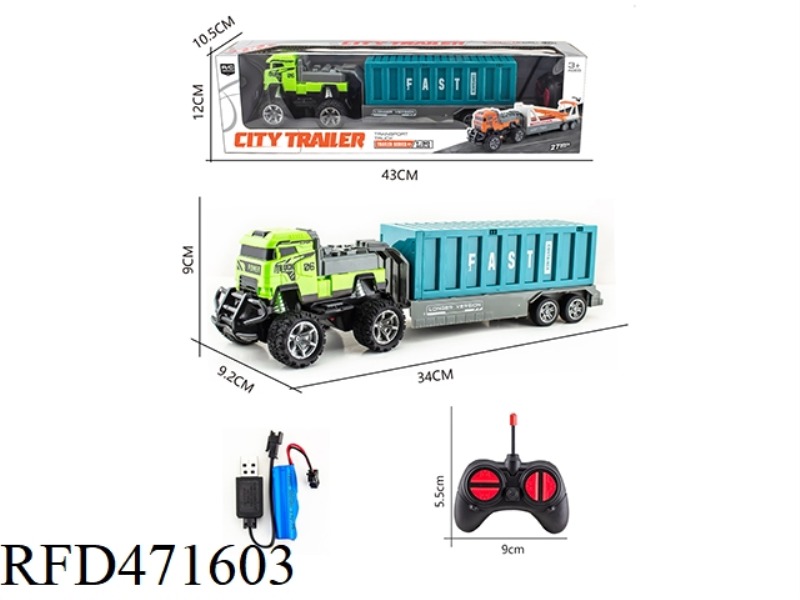 1; 30 FOUR-CHANNEL 27MHZ REMOTE CONTROL LIGHTING CONTAINER TRACTOR (INCLUDE)