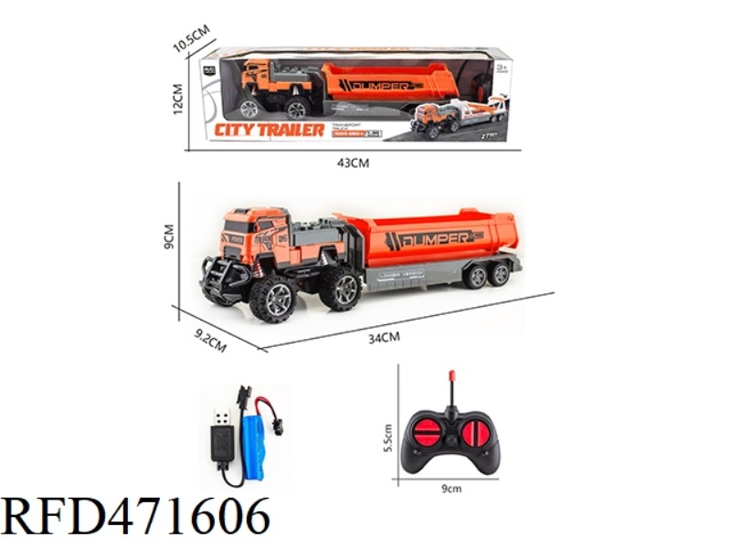 1; 30 FOUR-CHANNEL 27MHZ REMOTE CONTROL LIGHT DUMP TRACTOR (INCLUDE)