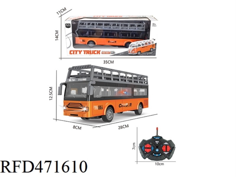 1; 30 FOUR-CHANNEL 27MHZ REMOTE CONTROL LIGHTING DOUBLE-DECKER SIMULATION BUS (NOT INCLUDE)