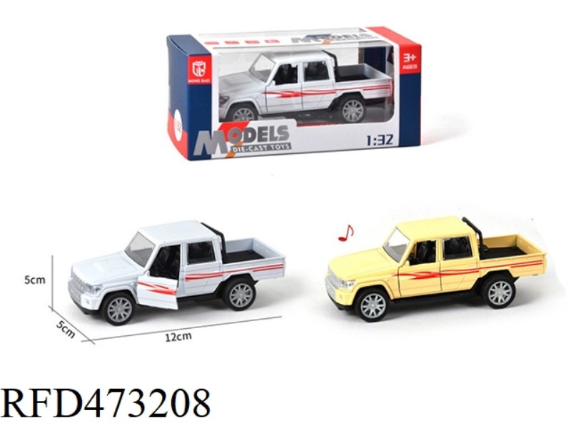 1:32 ALLOY CAR SIMULATION DOUBLE-ROW TRUCK PULL BACK TWO DOORS WITH LIGHT AND MUSIC (INCLUDE)