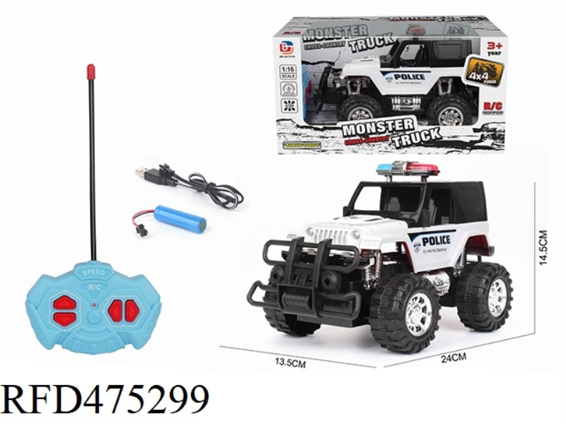 1:16 FOUR-CHANNEL OFF-ROAD REMOTE CONTROL CAR WRANGLER POLICE CAR(INCLUDE)