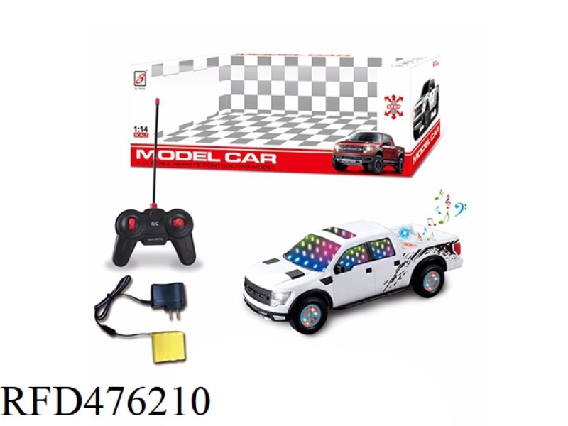 1:14 FORD PICKUP FOUR-CHANNEL REMOTE CONTROL CAR WHEEL WITH LIGHT (3D LIGHT, MUSIC)  (INCLUDE)