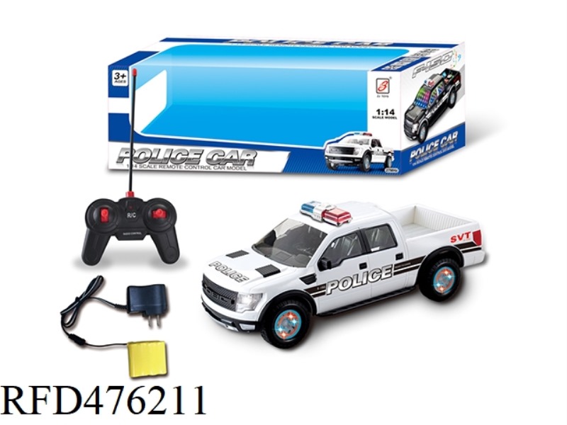 1:14 FORD PICKUP FOUR-CHANNEL REMOTE CONTROL POLICE CAR WHEELS WITH LIGHTS (INCLUDE)