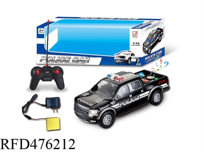 1:14 FORD PICKUP FOUR-CHANNEL REMOTE CONTROL POLICE CAR WITH LIGHT AND MUSIC  (INCLUDE)