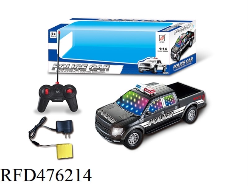 1:14 FORD PICKUP FOUR-CHANNEL REMOTE CONTROL POLICE CAR (3D LIGHTS, MUSIC) INCLUDING ELECTRICITY