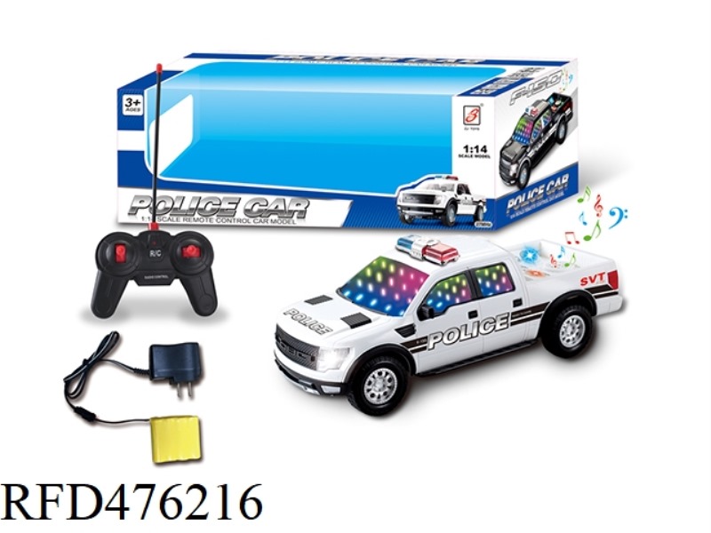 1:14 FORD PICKUP FOUR-CHANNEL REMOTE CONTROL POLICE CAR (3D LIGHTS, MUSIC) INCLUDING ELECTRICITY