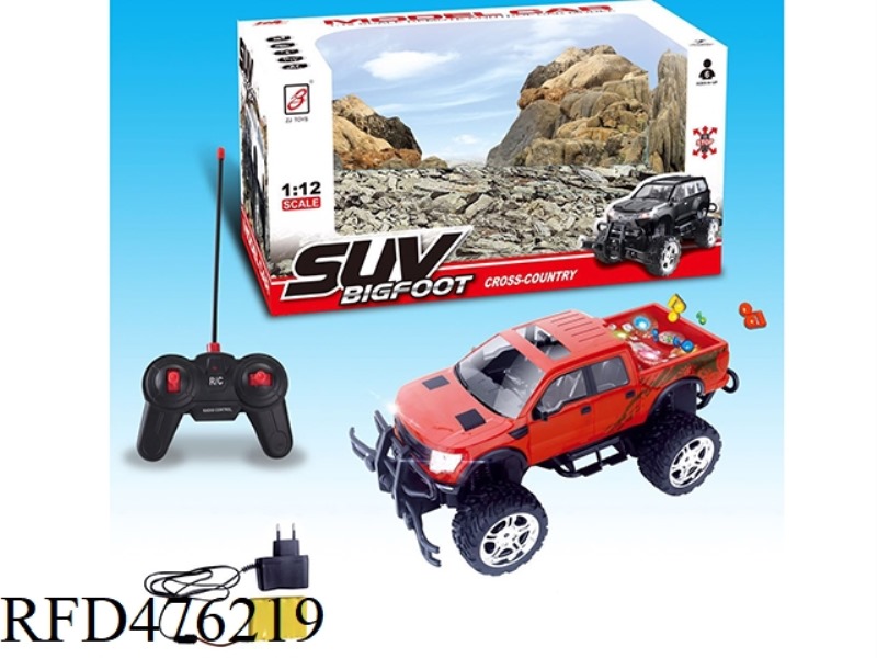 1:12 FOUR-CHANNEL BIG WHEEL REMOTE CONTROL CAR WITH LIGHT AND MUSIC  (INCLUDE)