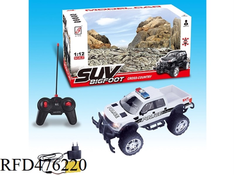1:12 FOUR-CHANNEL BIG WHEEL REMOTE CONTROL POLICE CAR  (INCLUDE)