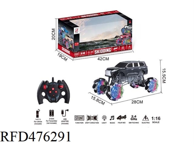 2.4G REMOTE CONTROL CLIMBING STUNT CAR COOL LIGHT AND MUSIC  (INCLUDE)