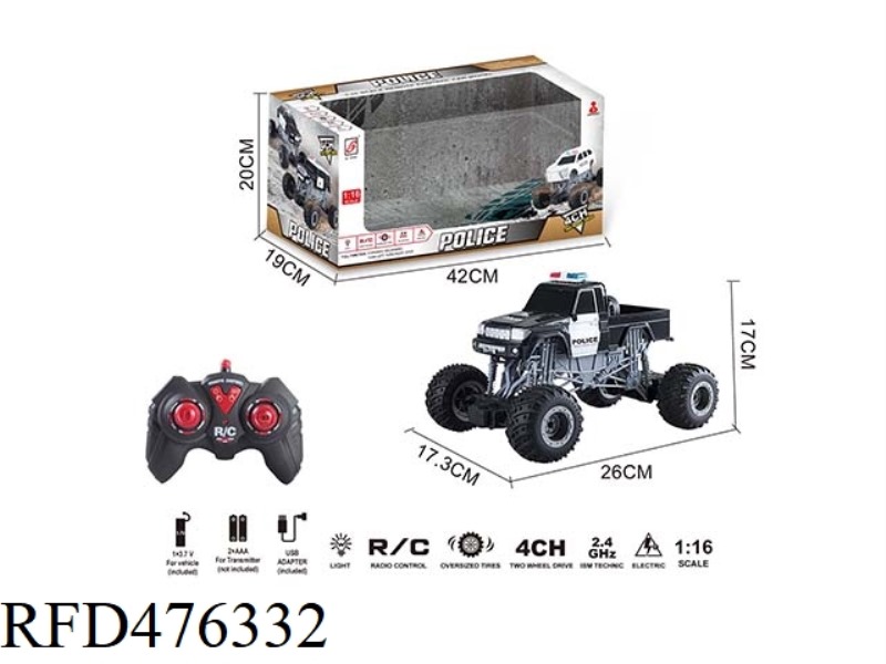 2.4G REMOTE CONTROL CLIMBING POLICE CAR WITH LIGHTS  (INCLUDE)