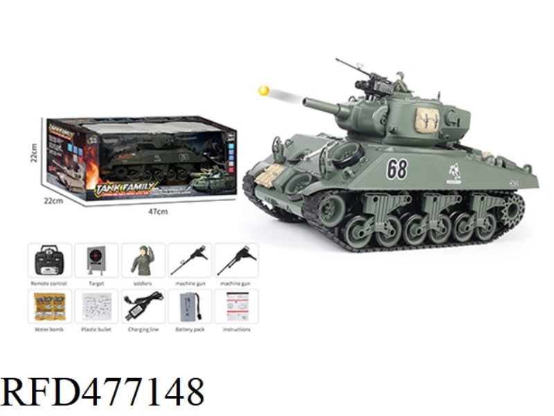 RC TANK AMERICAN M4A3 ARMY GREEN