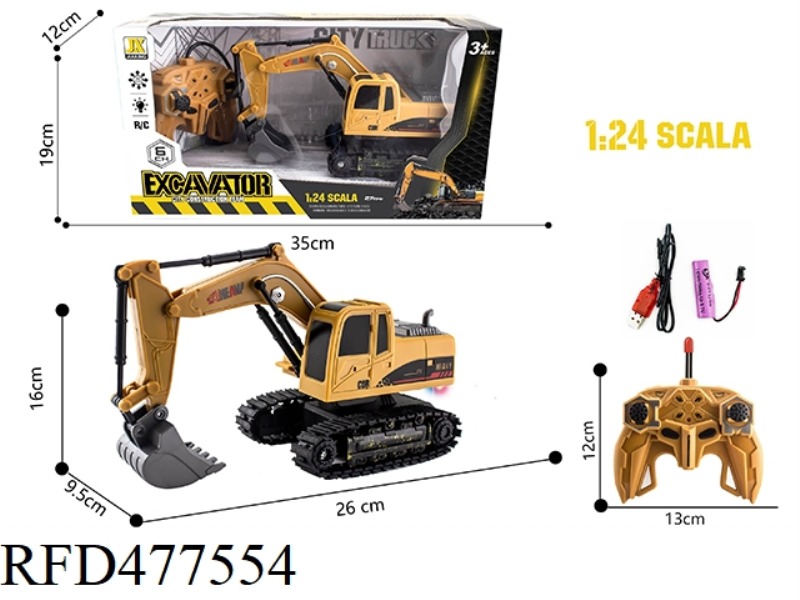 1:24 SIX-WAY REMOTE CONTROL LIGHT CRAWLER EXCAVATOR