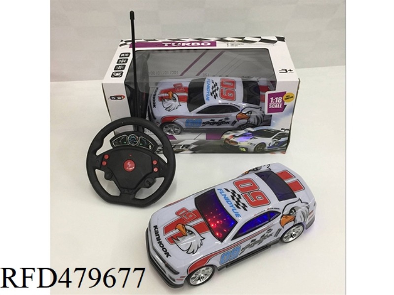 1:18 FOUR-CHANNEL 3D LIGHT SOFT SHELL STEERING WHEEL FOR PORSCHE RACING CAR (NOT INCLUDE)